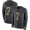 Nike Pittsburgh Steelers #7 Ben Roethlisberger Anthracite Salute to Service Stitched NFL Limited Therma Long Sleeve Jersey