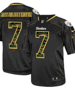 Nike Pittsburgh Steelers #7 Ben Roethlisberger Black Stitched NFL Elite Camo Fashion Jersey