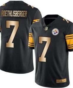 Nike Pittsburgh Steelers #7 Ben Roethlisberger Black Stitched NFL Limited Gold Rush Jersey
