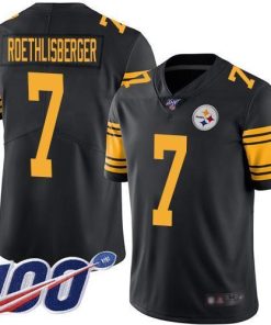 Nike Pittsburgh Steelers #7 Ben Roethlisberger Black Stitched NFL Limited Rush 100th Season Jersey