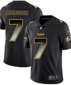 Nike Pittsburgh Steelers #7 Ben Roethlisberger Black Stitched NFL Vapor Untouchable Limited Smoke Fashion Jersey