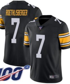 Nike Pittsburgh Steelers #7 Ben Roethlisberger Black Alternate Stitched NFL 100th Season Vapor Limited Jersey