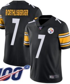 Nike Pittsburgh Steelers #7 Ben Roethlisberger Black Team Color Stitched NFL 100th Season Vapor Limited Jersey