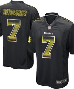 Nike Pittsburgh Steelers #7 Ben Roethlisberger Black Team Color Stitched NFL Limited Strobe Jersey