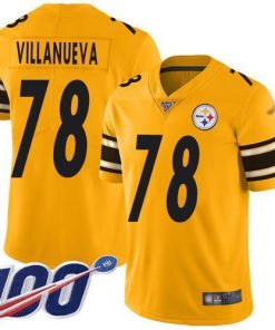 Nike Pittsburgh Steelers #78 Alejandro Villanueva Gold Stitched NFL Limited Inverted Legend 100th Season Jersey