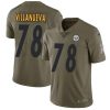 Nike Pittsburgh Steelers #78 Alejandro Villanueva Olive Stitched NFL Limited 2017 Salute to Service Jersey