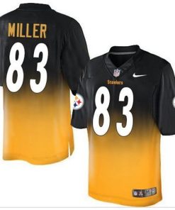 Nike Pittsburgh Steelers #83 Heath Miller Black/Gold Stitched NFL Elite Fadeaway Fashion Jersey