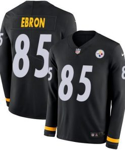 Nike Pittsburgh Steelers #85 Eric Ebron Black Team Color Stitched NFL Limited Therma Long Sleeve Jersey
