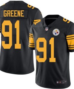 Nike Pittsburgh Steelers #91 Kevin Greene Black Stitched NFL Limited Rush Jersey