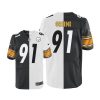 Nike Pittsburgh Steelers #91 Kevin Greene White/Black Stitched NFL Elite Split Jersey