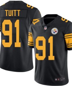 Nike Pittsburgh Steelers #91 Stephon Tuitt Black Stitched NFL Limited Rush Jersey