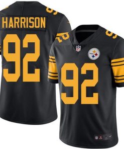Nike Pittsburgh Steelers #92 James Harrison Black Stitched NFL Limited Rush Jersey