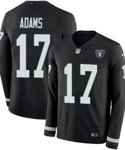 Nike Raiders #17 Davante Adams Black Team Color Stitched NFL Limited Therma Long Sleeve Jersey