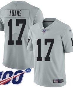 Nike Raiders #17 Davante Adams Silver Stitched NFL Limited Inverted Legend 100th Season Jersey