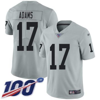 Nike Raiders #17 Davante Adams Silver Stitched NFL Limited Inverted Legend 100th Season Jersey