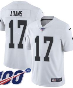 Nike Raiders #17 Davante Adams White Stitched NFL 100th Season Vapor Limited Jersey