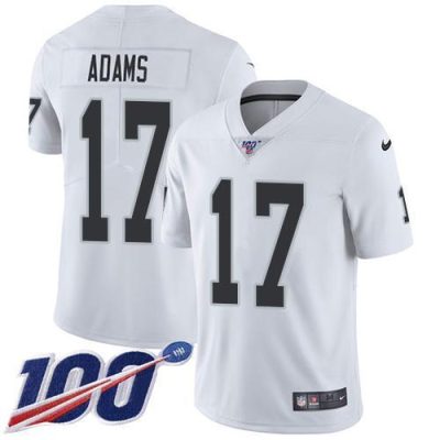 Nike Raiders #17 Davante Adams White Stitched NFL 100th Season Vapor Limited Jersey