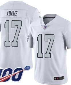 Nike Raiders #17 Davante Adams White Stitched NFL Limited Rush 100th Season Jersey