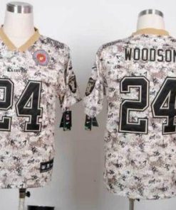 Nike Raiders #24 Charles Woodson Camo Stitched NFL Elite USMC Jersey