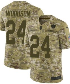 Nike Raiders #24 Charles Woodson Camo Stitched NFL Limited 2018 Salute To Service Jersey