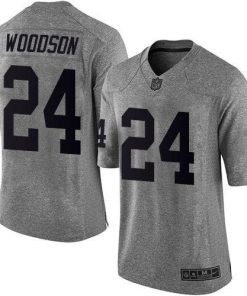 Nike Raiders #24 Charles Woodson Gray Stitched NFL Limited Gridiron Gray Jersey