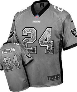 Nike Raiders #24 Charles Woodson Grey Stitched NFL Elite Drift Fashion Jersey