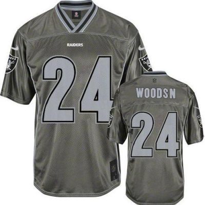 Nike Raiders #24 Charles Woodson Grey Stitched NFL Elite Vapor Jersey