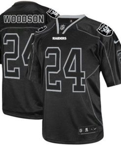 Nike Raiders #24 Charles Woodson Lights Out Black Stitched NFL Elite Jersey