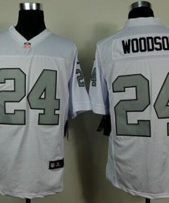Nike Raiders #24 Charles Woodson White Silver No. Stitched NFL Elite Jersey