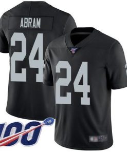Nike Raiders #24 Johnathan Abram Black Team Color Stitched NFL 100th Season Vapor Limited Jersey