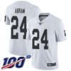 Nike Raiders #24 Johnathan Abram White Stitched NFL 100th Season Vapor Limited Jersey
