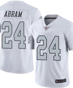 Nike Raiders #24 Johnathan Abram White Stitched NFL Limited Rush Jersey