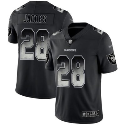 Nike Raiders #28 Josh Jacobs Black Stitched NFL Vapor Untouchable Limited Smoke Fashion Jersey