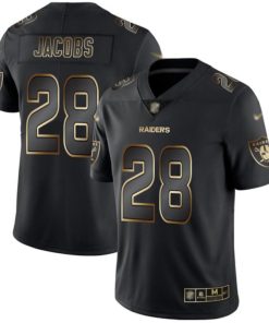 Nike Raiders #28 Josh Jacobs Black/Gold Stitched NFL Vapor Untouchable Limited Jersey