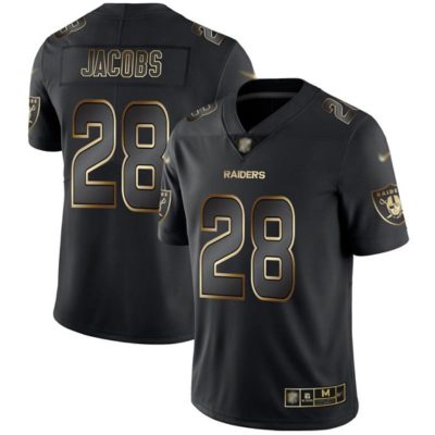 Nike Raiders #28 Josh Jacobs Black/Gold Stitched NFL Vapor Untouchable Limited Jersey