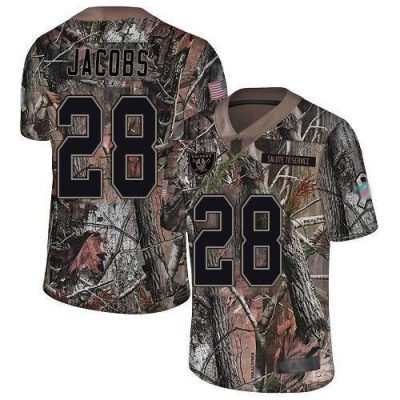 Nike Raiders #28 Josh Jacobs Camo Stitched NFL Limited Rush Realtree Jersey