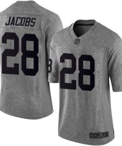 Nike Raiders #28 Josh Jacobs Gray Stitched NFL Limited Gridiron Gray Jersey