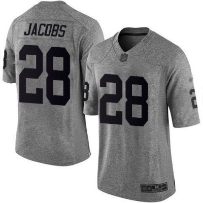 Nike Raiders #28 Josh Jacobs Gray Stitched NFL Limited Gridiron Gray Jersey