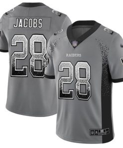 Nike Raiders #28 Josh Jacobs Gray Stitched NFL Limited Rush Drift Fashion Jersey