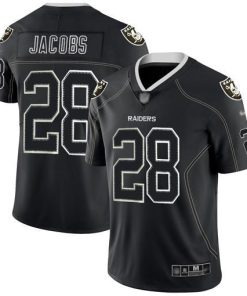 Nike Raiders #28 Josh Jacobs Lights Out Black Stitched NFL Limited Rush Jersey
