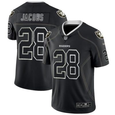 Nike Raiders #28 Josh Jacobs Lights Out Black Stitched NFL Limited Rush Jersey