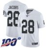 Nike Raiders #28 Josh Jacobs White Stitched NFL 100th Season Vapor Limited Jersey