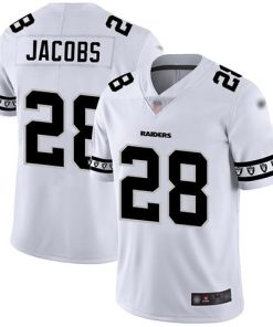 Nike Raiders #28 Josh Jacobs White Stitched NFL Limited Team Logo Fashion Jersey