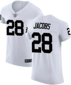 Nike Raiders #28 Josh Jacobs White Stitched NFL Vapor Untouchable Elite Jersey