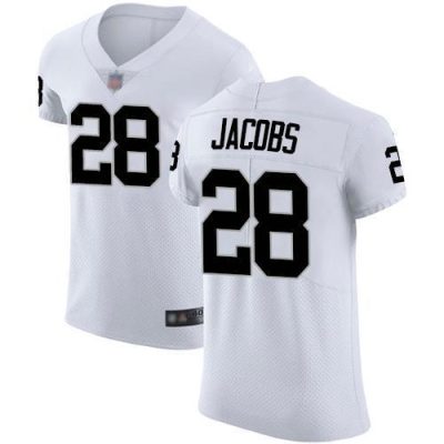 Nike Raiders #28 Josh Jacobs White Stitched NFL Vapor Untouchable Elite Jersey