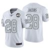 Nike Raiders #28 Josh Jacobs White 60th Anniversary Patch Stitched NFL 100 Limited Color Rush Jersey