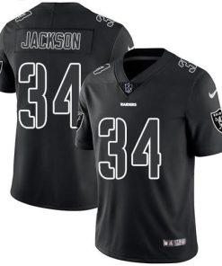 Nike Raiders #34 Bo Jackson Black Stitched NFL Limited Rush Impact Jersey