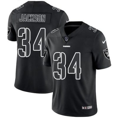 Nike Raiders #34 Bo Jackson Black Stitched NFL Limited Rush Impact Jersey