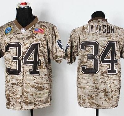 Nike Raiders #34 Bo Jackson Camo Stitched NFL New Elite USMC Jersey