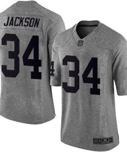 Nike Raiders #34 Bo Jackson Gray Stitched NFL Limited Gridiron Gray Jersey